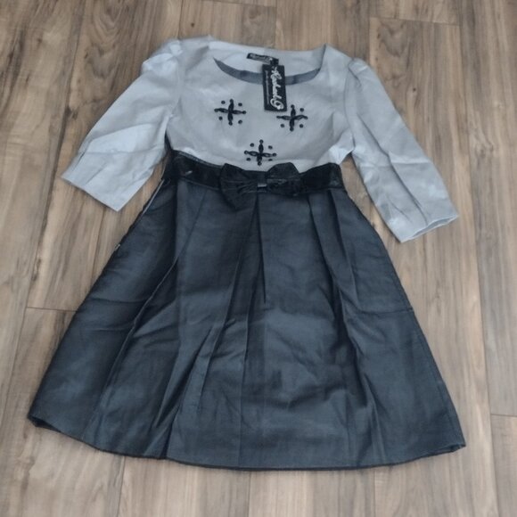 Rachael G. Black and Gray Dress, Size L - Picture 3 of 13